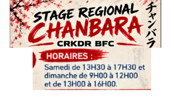 Stage Régional Chanbara – 7 et 8 novembre 2026